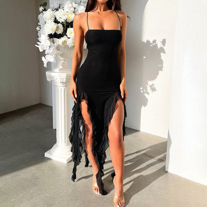 Halter Dress Women - Split Ruffle Summer Bodycon