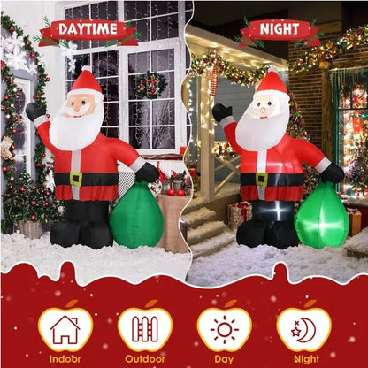 Santa Claus Inflatable - 6 FT LED Lighted Yard Decor