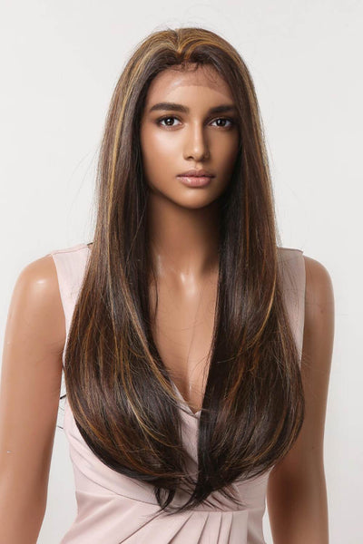 13*2" Lace Front Wigs Synthetic Long Straight 26" 150% Density - Fashions Envy