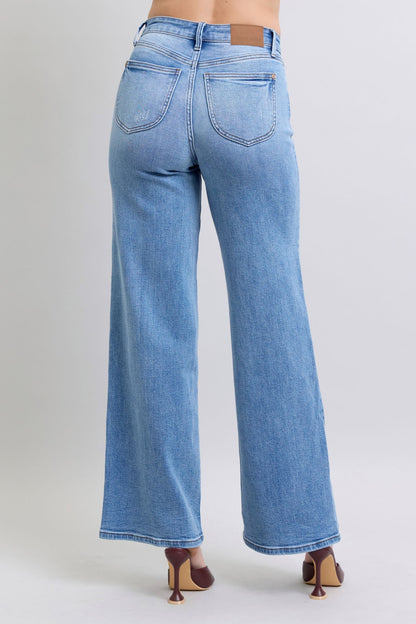 Full Size Wide Leg Judy Blue Jeans with Pockets