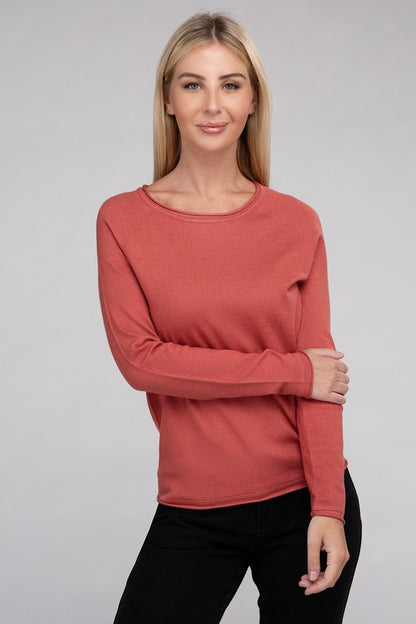 Long Sleeve Viscose Round Neck Basic Sweater