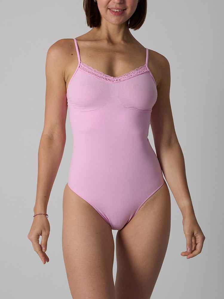 Seamless Sculpting Bodysuit - Sexy Lace Thong