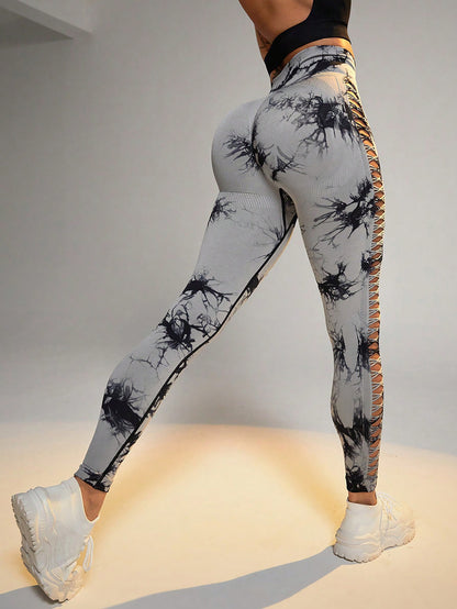 Tie Dye Yoga Pants - High Waist Scrunch Butt Leggings