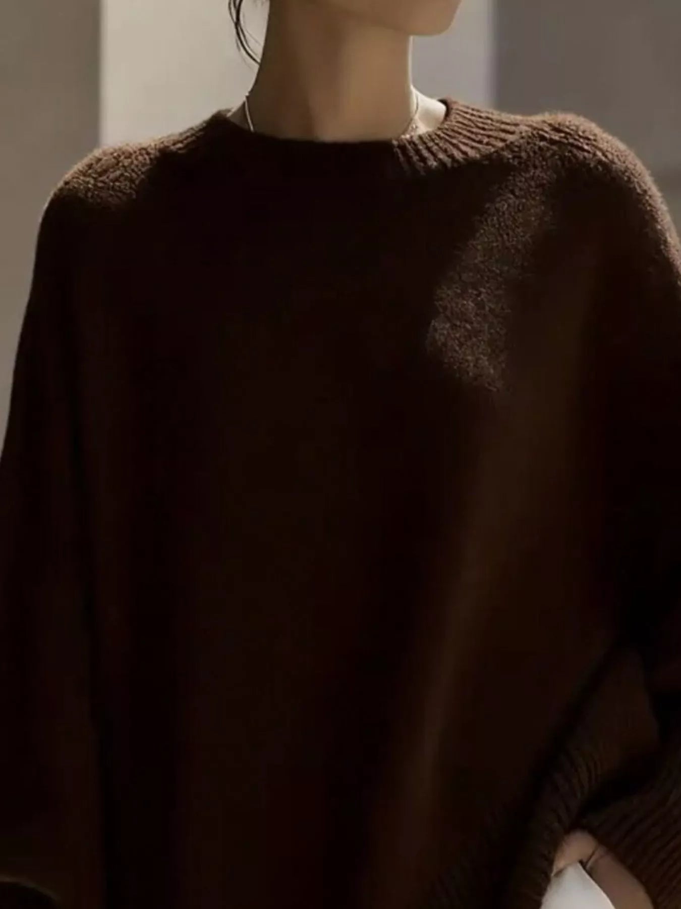 Oversized Sweater - Ribbed Batwing Sleeve - Fashions Envy