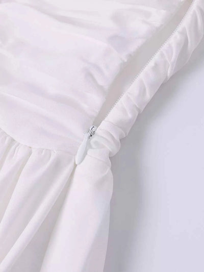 Sweetheart Neck Puff Sleeve Midi Dress