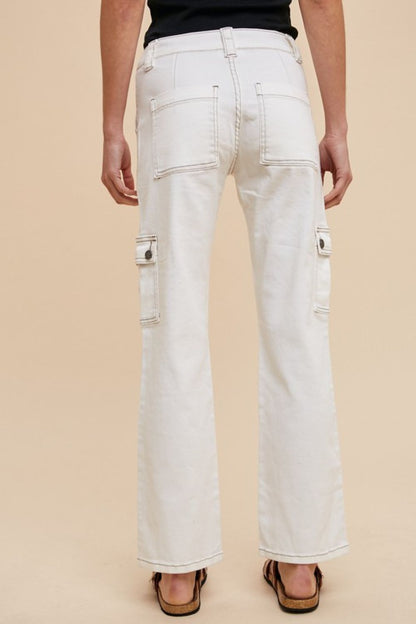 Annie Wear Straight Leg Jeans with Cargo Pockets