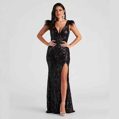 Slim Sequin Banquet Dress