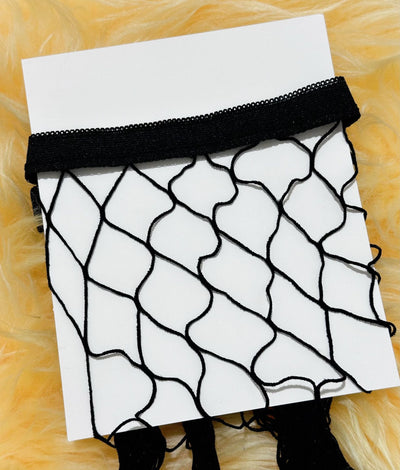 Lingerie Skirt Set - Lace Bra with Fishnet Stockings - Fashions Envy