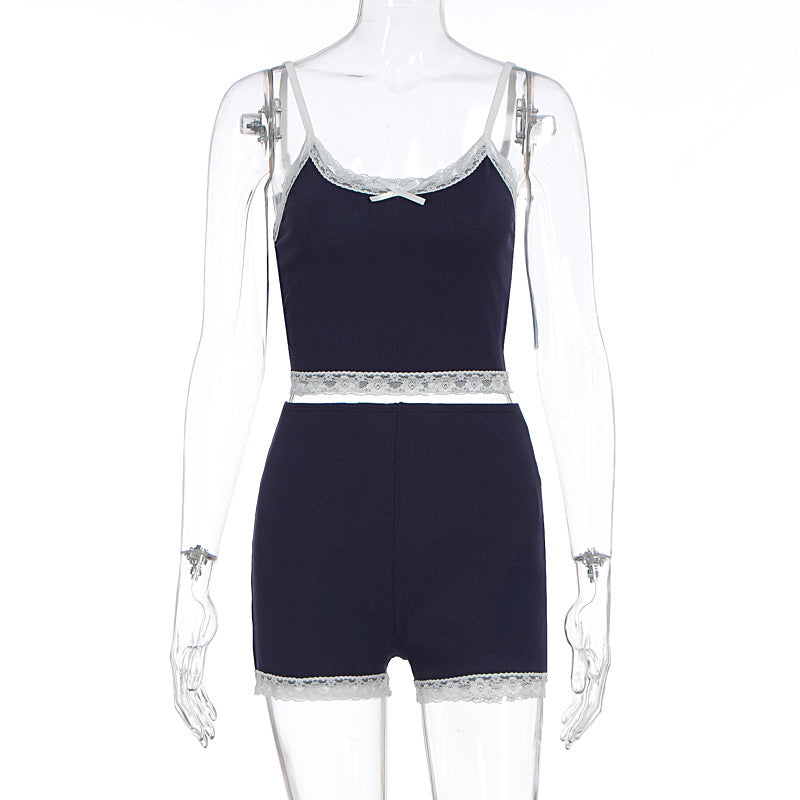 Lace Cami Set - Shorts Two-Piece Outfit