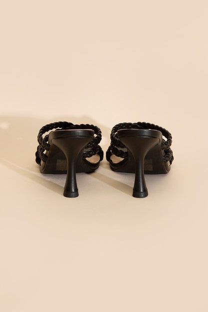KELLAN-S Double Cross Braided Strap Heels
