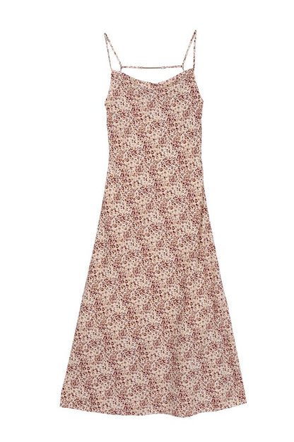 Leopard Cami Midi Dress with Chain Trim