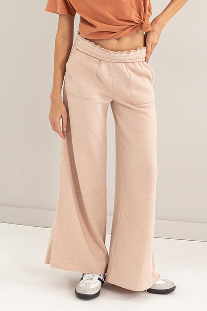 Oversized High Rise Wide Leg Drawstring Casual Pants