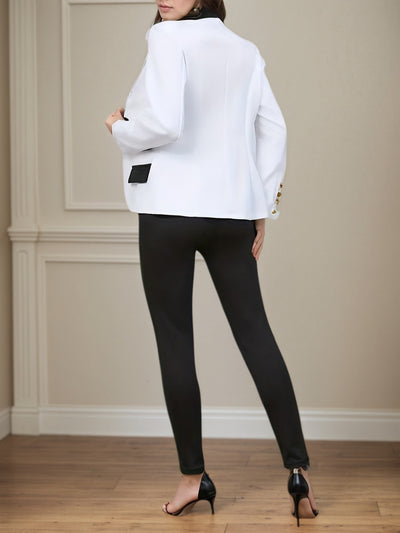 Two Piece Pants Suit - Double Breasted Blazer Set