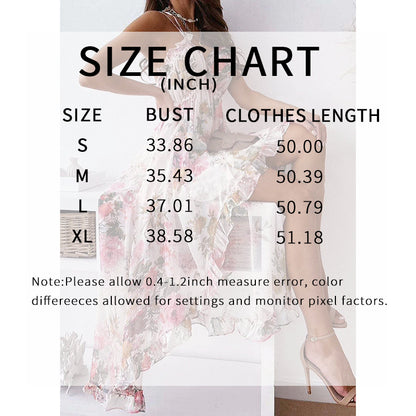 Women's Spaghetti Strap V-Neck Floral Sundress - Flowy Fairy Style