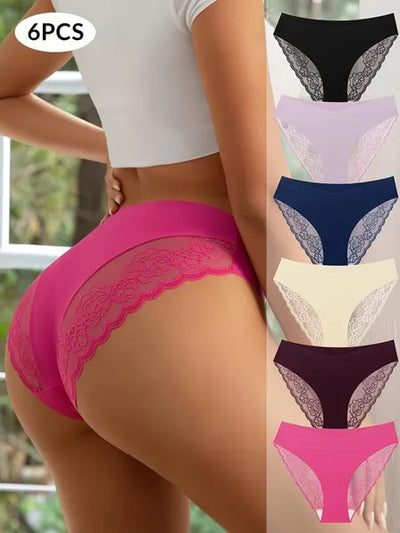 Sexy Lace Triangle Panties - Multi-Color 6 Pack