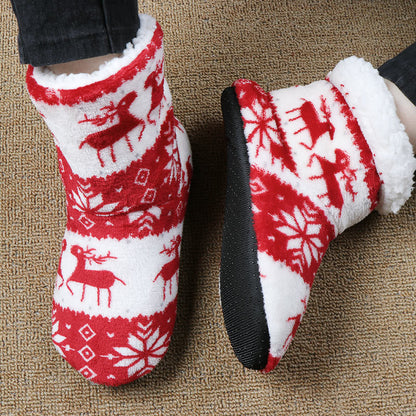 Christmas Elk Slippers - Warm Plush House Shoes