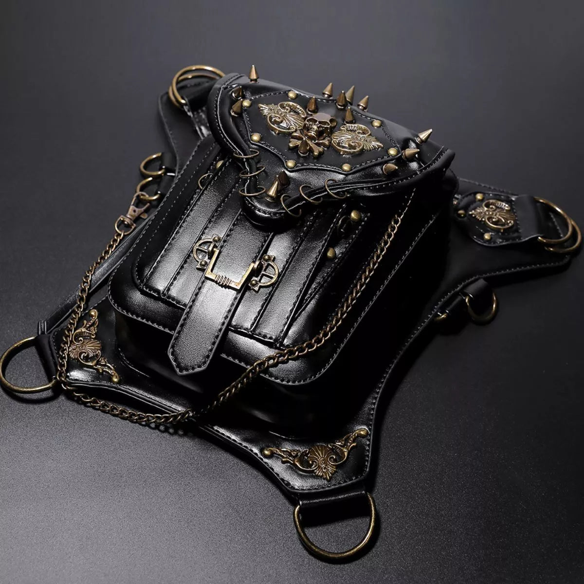 Steampunk Skull Bag - Multi-Wear Gothic Crossbody - Fashions Envy