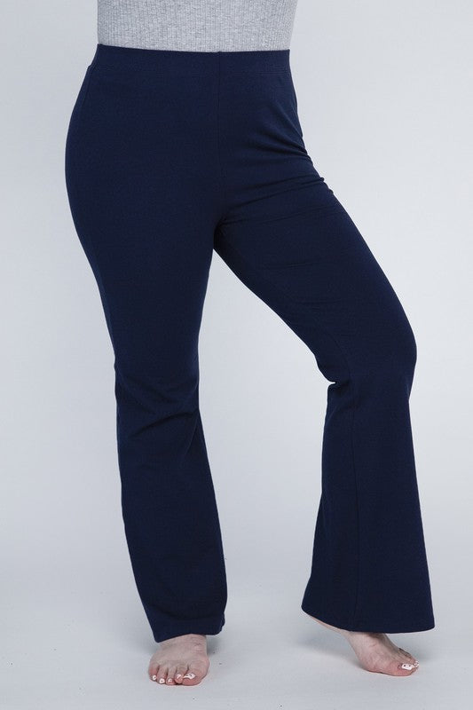 Plus Everyday Elastic Waist Flare Bottoms