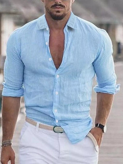Casual Button-Down Shirt Men - Classic Fit Cotton - Fashions Envy