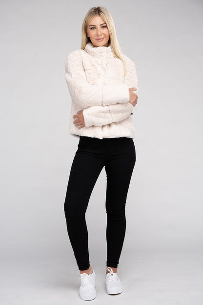 Fluffy Zip-Up Sweater Cozy Jacket