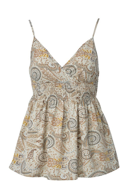 Paisley Print A Line Cami Top