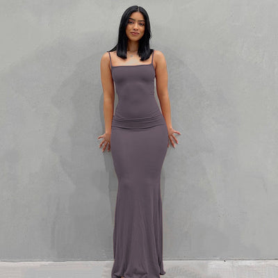 Pure Slim Peach Hip Suspender Long Fishtail Skirt