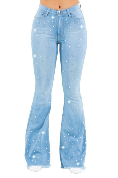 Vegas Glam Bell Bottom High Stretch Jeans 30" Inseam