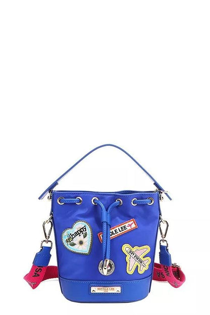 Nicole Lee USA Color Patch Bucket Bag - Designer Crossbody Bag - Fashions Envy