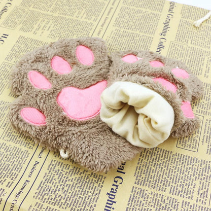 Paw Print Gloves - Cat Claw Winter Fingerless