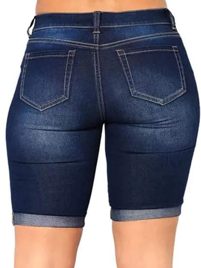 Five Quarter Ripped Shorts - 2025 Slim Fit Street Style - Fashions Envy