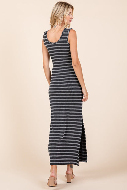 Mittoshop Striped Scoop Neck Sleeveless Maxi Dress