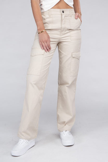 Everyday Casual Wear Elastic-Waist Cargo Pants