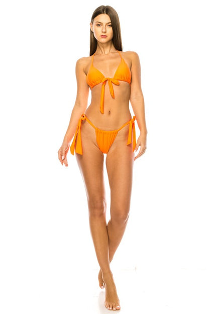 Multi Adjustable Tie Top Bottom Bikini Swimsuit