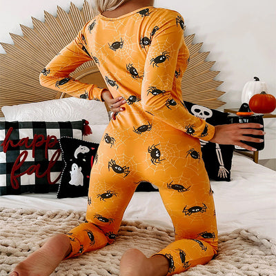 Halloween Jumpsuit Pajamas - Long Sleeve Printed Loungewear