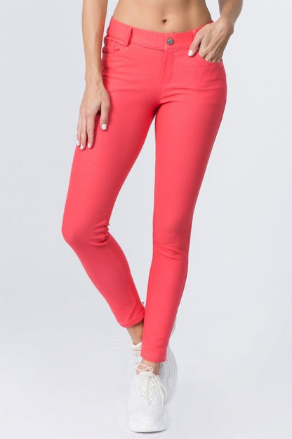 Cotton-Blend 5-Pocket Skinny Jeggings