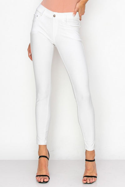 Cotton-Blend 5-Pocket Skinny Jeggings - Fashions Envy