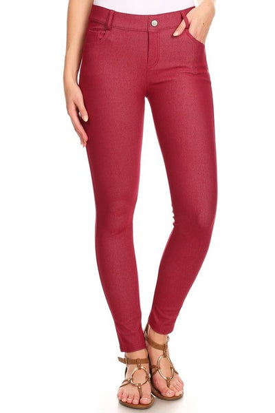Cotton-Blend 5-Pocket Skinny Jeggings - Fashions Envy