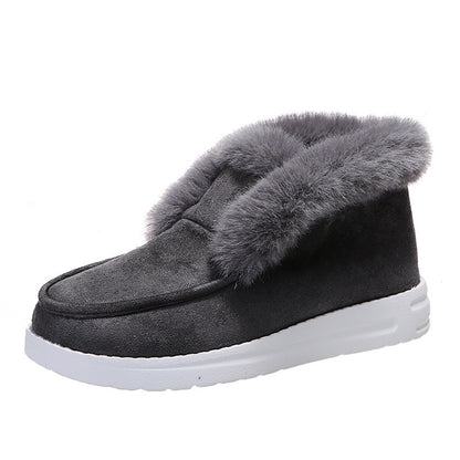 Plush Fur Snow Boots - Warm Winter Ankle Style