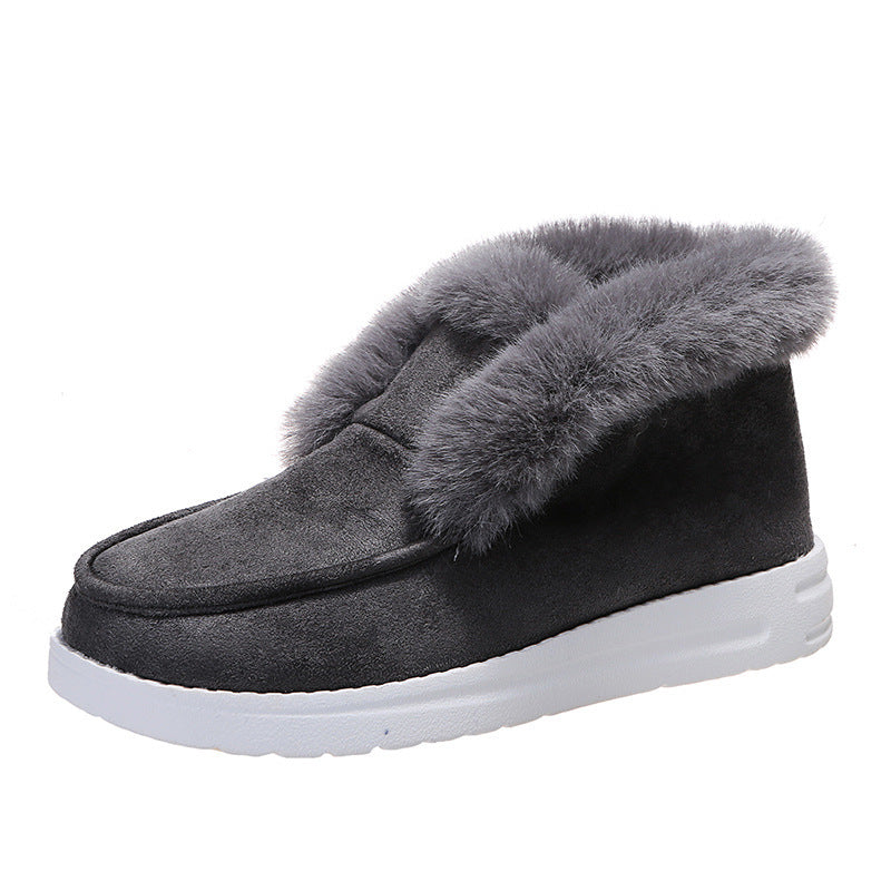 Plush Fur Snow Boots - Warm Winter Ankle Style