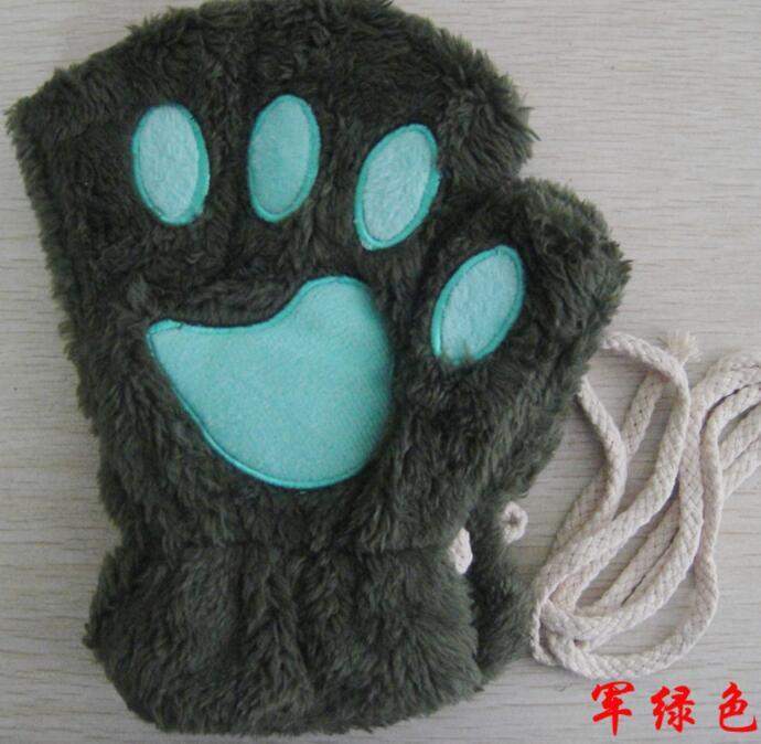 Paw Print Gloves - Cat Claw Winter Fingerless