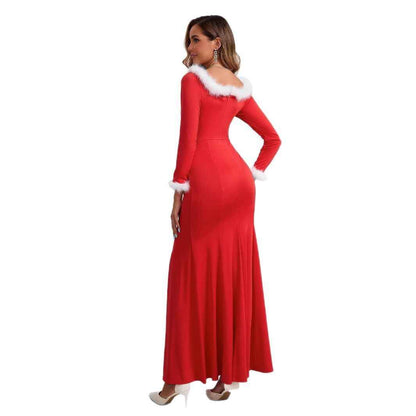 Red Christmas Dress - Elegant Velvet Holiday Party Dress - Fashions Envy