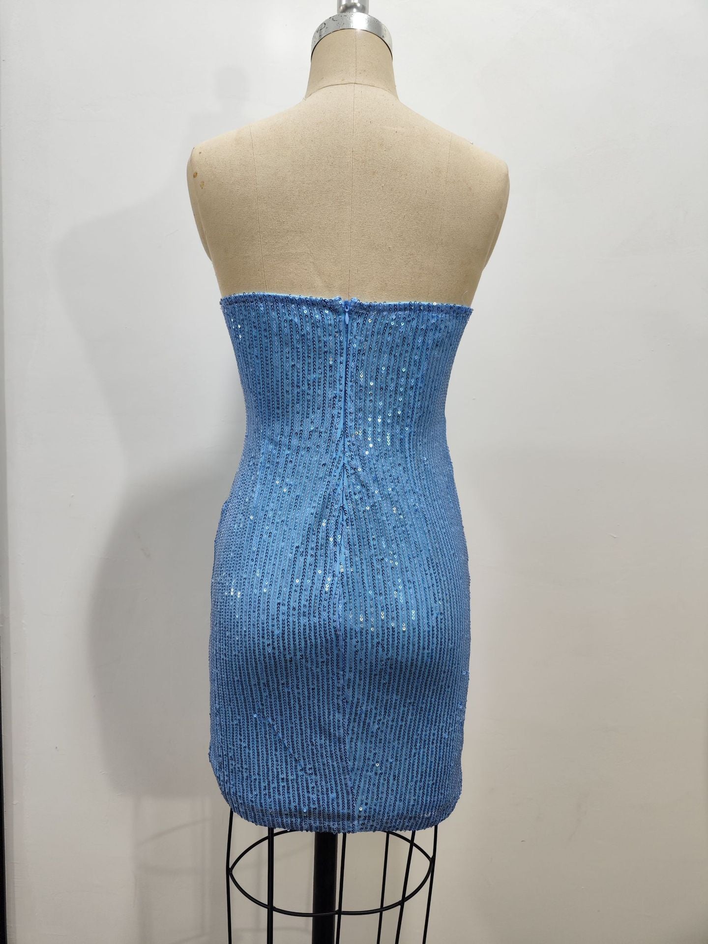 Sexy Sequin Bodycon Dress - Strapless Party Gown