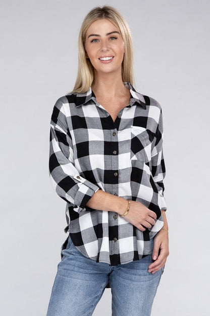 Classic Plaid Long Sleeve Casual Flannel Shirt