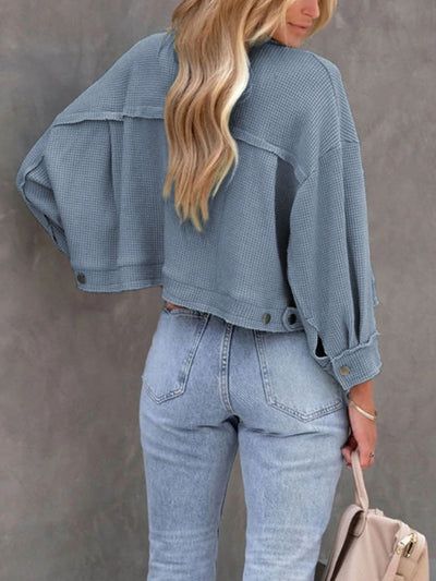 Chic Button Up Long Sleeve Jacket