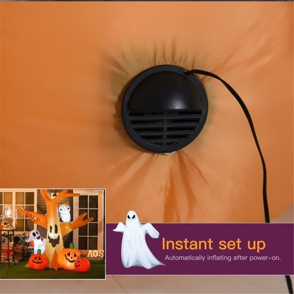 7.5ft Scary Ghost Tree with Owl - Halloween Inflatable - Fashions Envy