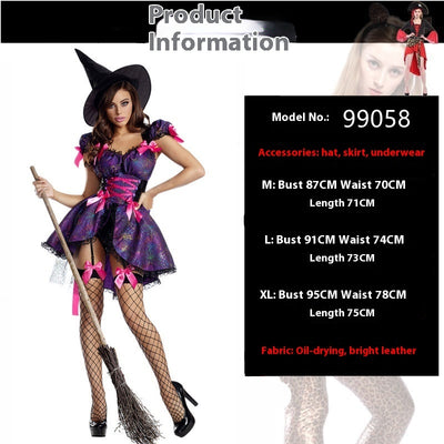 Witch Costume - Halloween Role Play Outfit with Hat