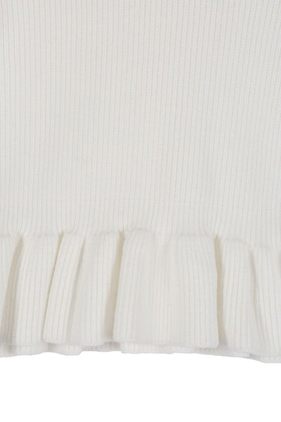 Peplum Round Neck Puff Sleeve Sweater