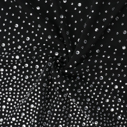 Bodycon Maxi Dress - Halter Diamond Embellished Slim Fit