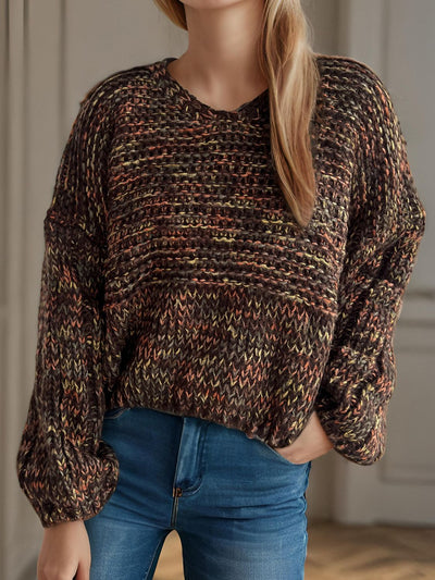 Dropped Shoulder Sweater - Cozy Long Sleeve Style