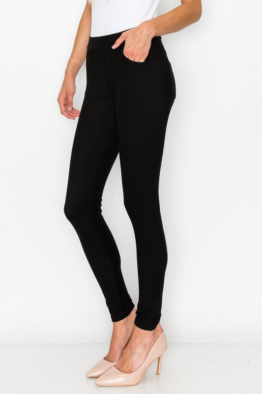 Ankle Length Form Fitting Casual Ponte Pants